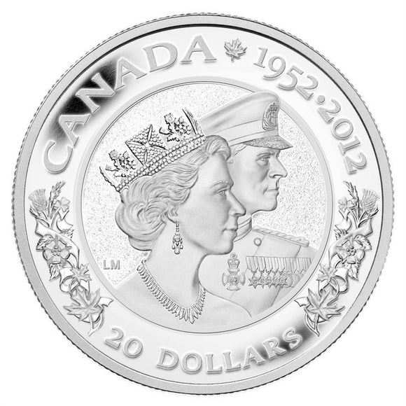 2012 - Canada - $20 - (1952-) Queen Elizabeth II and Prince Philip <br> (no sleeve)