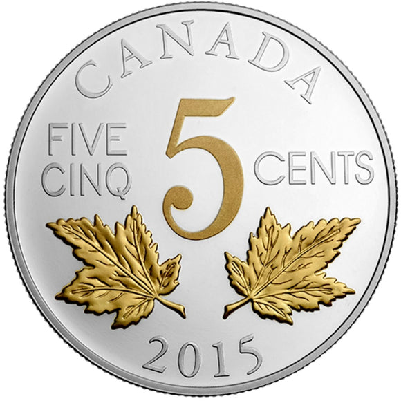 2015 - Canada - 5c - The Two Maple Leaves <br> (no box)