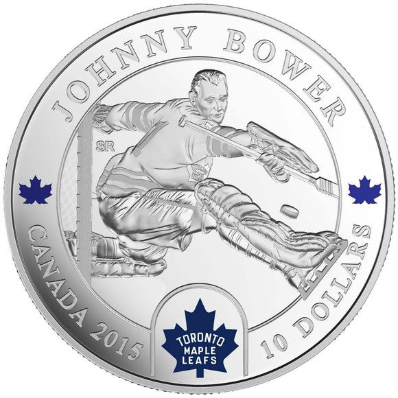 2015 - Canada - $10 - Goalies: Johnny Bower <br> (no sleeve, no box)