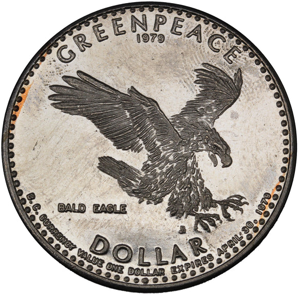 1979 - Greenpeace Series - $1 Municipal Trade Token - UNC