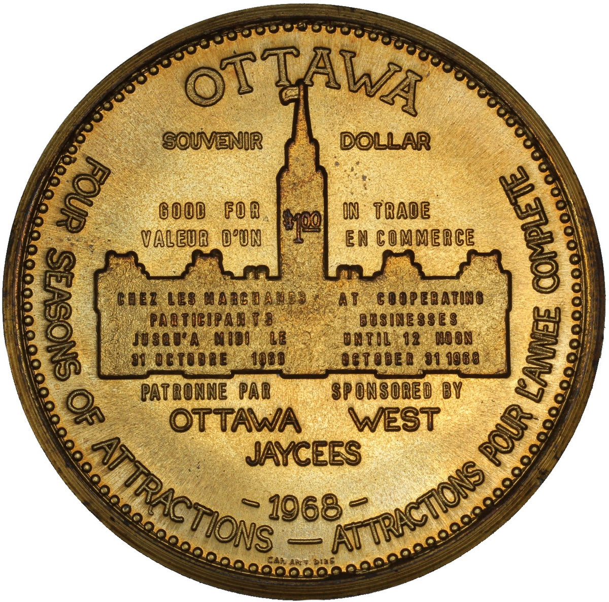 Ottawa Souvenir Dollar Four Seasons of Attractions MK Coins