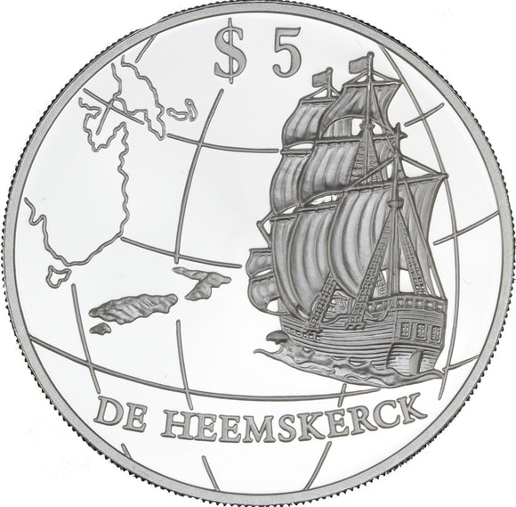 1996 - New Zealand - $5 - De Heemskerck - Ag925 - Frosted Proof