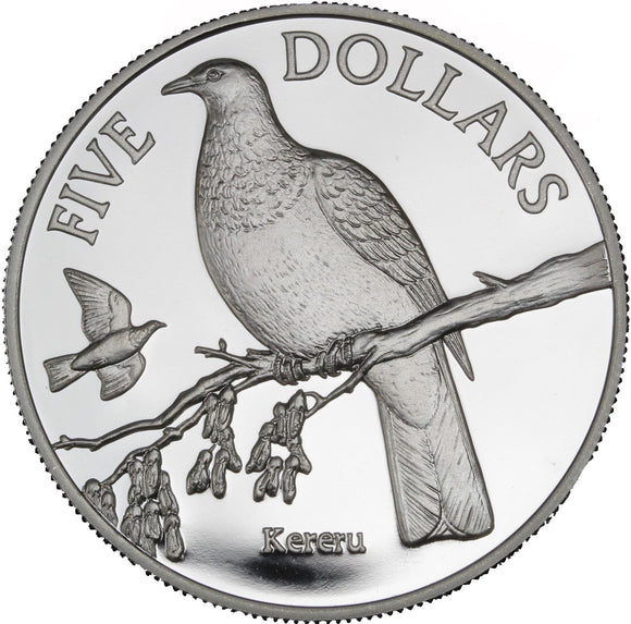 2001 - New Zealand - $5 - Kereru - Ag999 - Frosted Proof <br> (slightly toned)
