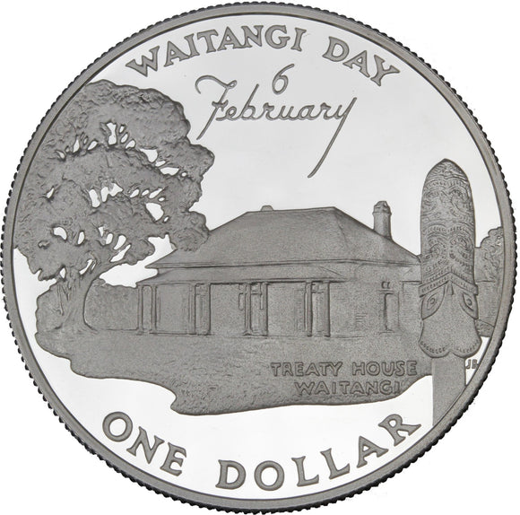 1977 - New Zealand - $1 - Waitangi Day - Ag925 - Proof