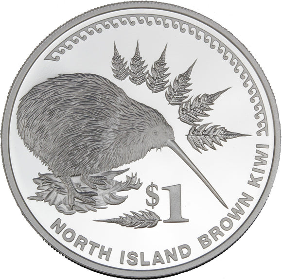 2006 - New Zealand - $1 - North Island Brown Kiwi - Ag999