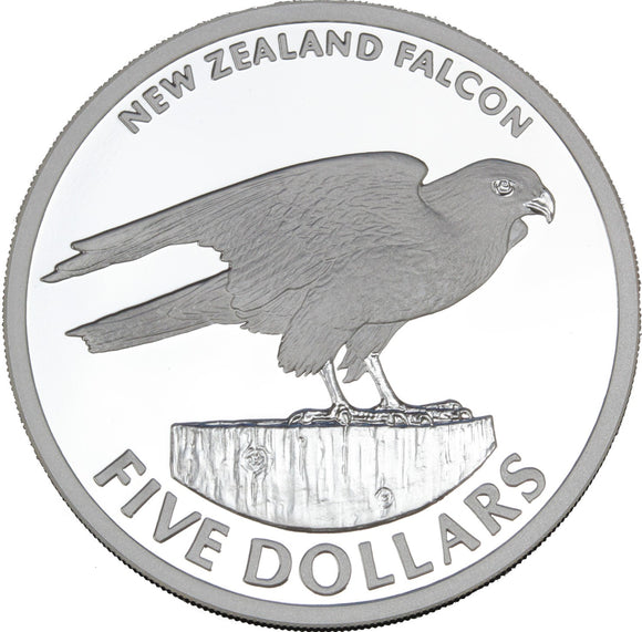 2006 - New Zealand - $5 - New Zealand Falcon - Ag999
