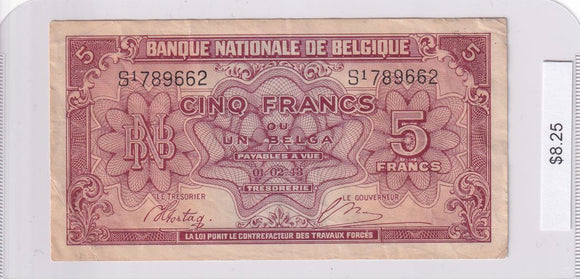 1943 - Belgium - 5 Francs - 1 Belga - S1 789662