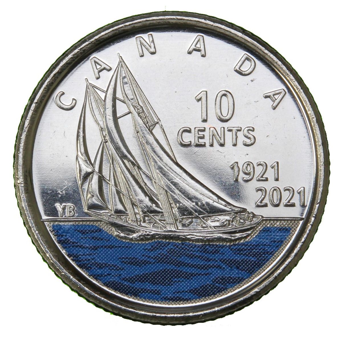2021 - Canada - 10 Cents - 100th Anniversary of Bluenose (coloured