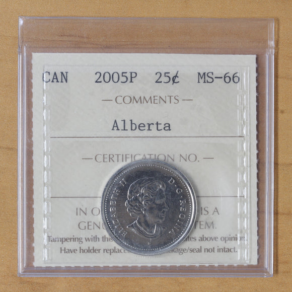 2005 P - Canada - 25c - Alberta - MS66 ICCS - retail $40