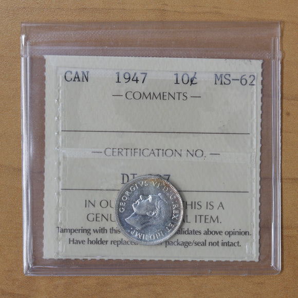 1947 - Canada - 10c - MS62 ICCS
