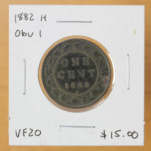 1882 H - Canada - 1c - Obv 1 - VF20 - retail $15