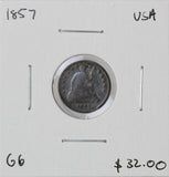 1857 - USA - 1/2 Dime - G6 - retail $32