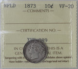 1873 - Newfoundland - 10c - VF20 ICCS