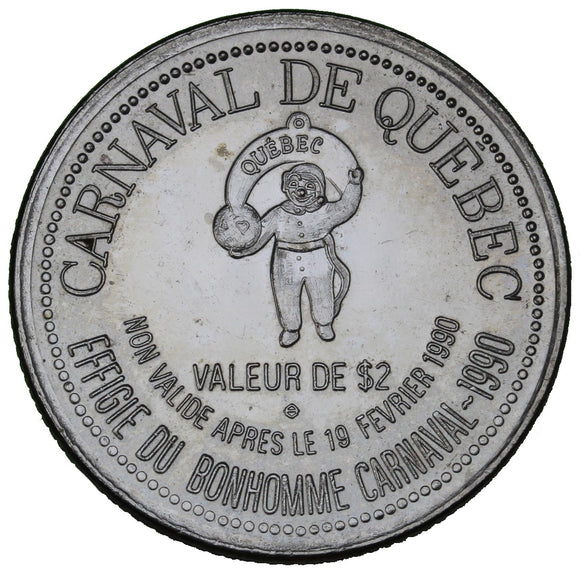 1990 - Quebec City - $2 Municipal Trade Token - UNC