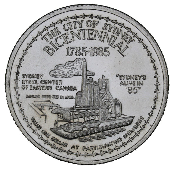 1985 - Cape Breton - $1 Municipal Trade Token - UNC