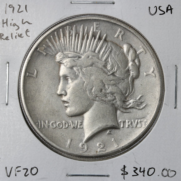 1921 - USA - $1 - High Relief - VF20