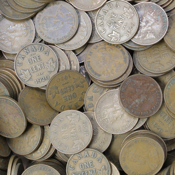 Bulk Lot of 1920 Pennies (George V) - 50 pcs for $20