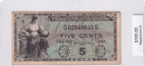 5 Cents - USA - Military Payment Certificate - D 02040641 D