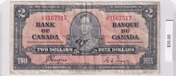 1937 - Canada - 2 Dollars - Coyne / Towers - J/R 3167517