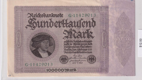 1923 - Germany - 100,000 Mark - G 11429013