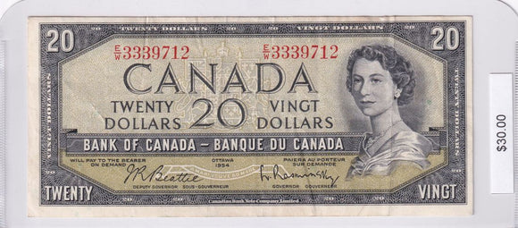 1954 - Canada - 20 Dollars - Beattie / Rasminsky - E/W 3339712