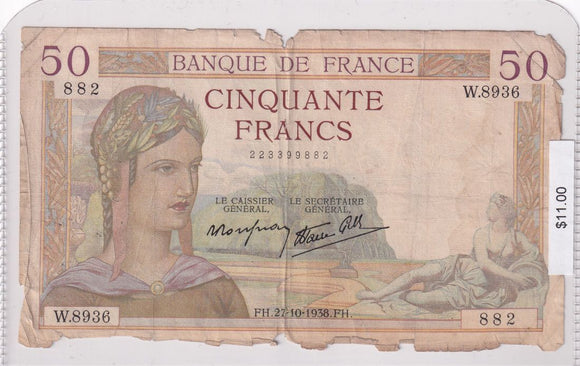 1938 - France - 50 Francs - 223399882