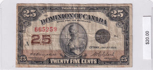 1923 - Canada - 25 Cents - Campbell / Clark - 665259