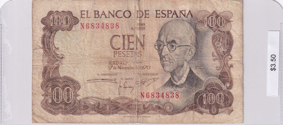 1970 - Spain - 100 Cien Pesetas - N6834838