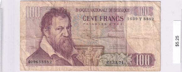 1971 - Belgium - 100 Francs - 409688882