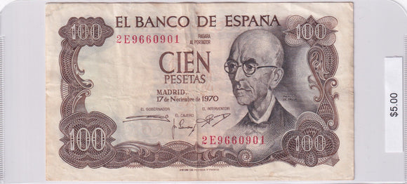 1970 - Spain - 100 Pesetas - 2E9660901