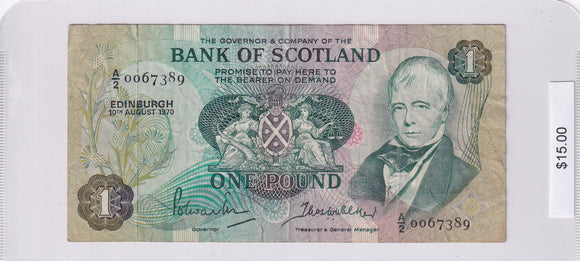 1970 - Scotland - 1 Pound - A/2 0067389