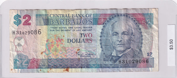 2000 - Barbados - 2 Dollars - H31029086