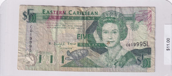 1993 - East Caribbean States - 5 Dollars - C 019995 L