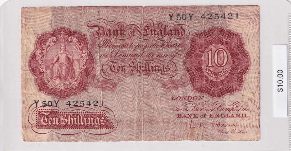 1948 Great Britain 10 Shillings Y 50 Y 425421 Mk Coins 8006