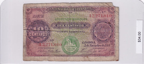 1914 - Portuguese Guinea - 10 Centavos - A2,271,010