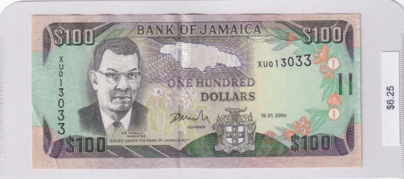 2004 - Jamaica - 100 Dollars - XU013033