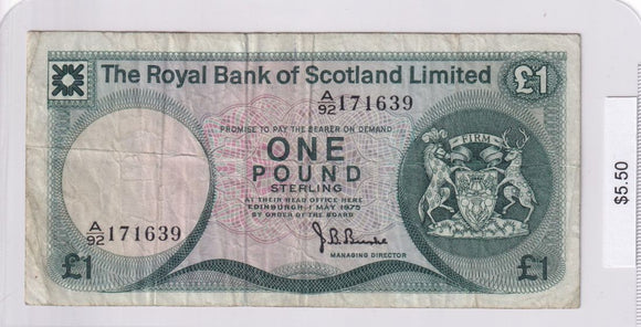 1975 - Scotland - 1 Pound - A/92 171639