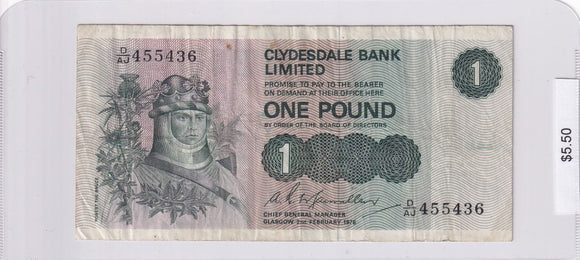 1976 - Scotland - 1 Pound - D/AJ 455436