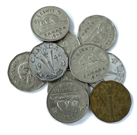 Canadian Nickels <br> 1940-1949