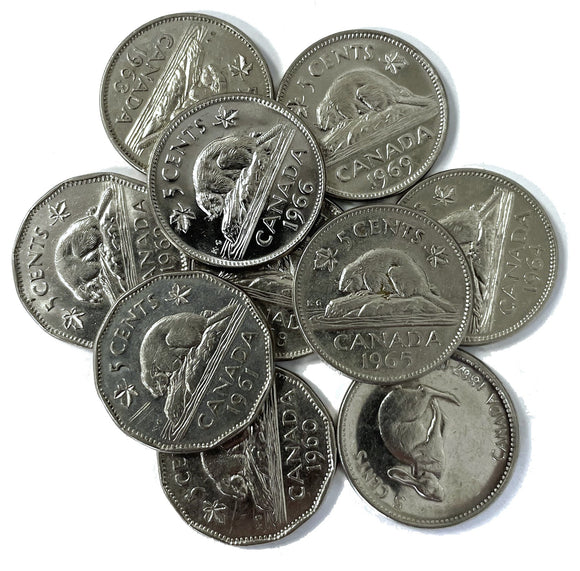 Canadian Nickels <br> 1960-1969