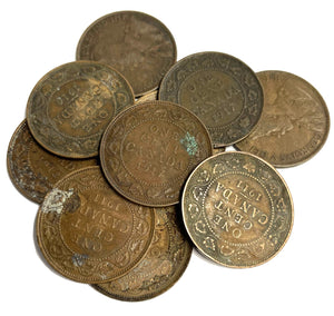 Canadian Cents <br> 1911-1920&nbsp; <br> random dates