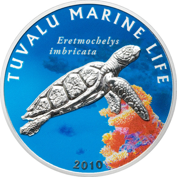 2010 - Tuvalu - $1 - Tuvalu Marine Life Turtle