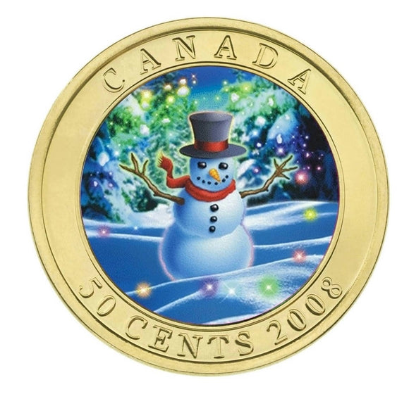 2008 - Canada - 50c - Holiday Snowman <br> (no sleeve)