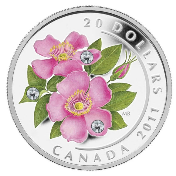 2011 - Canada - $20 - Crystal Dewdrop and Wild Rose <br> (no sleeve)
