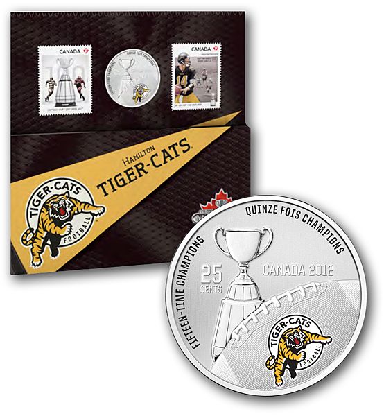 2012 - Canada - 25c - Hamilton Tiger-Cats - Grey Cup 100