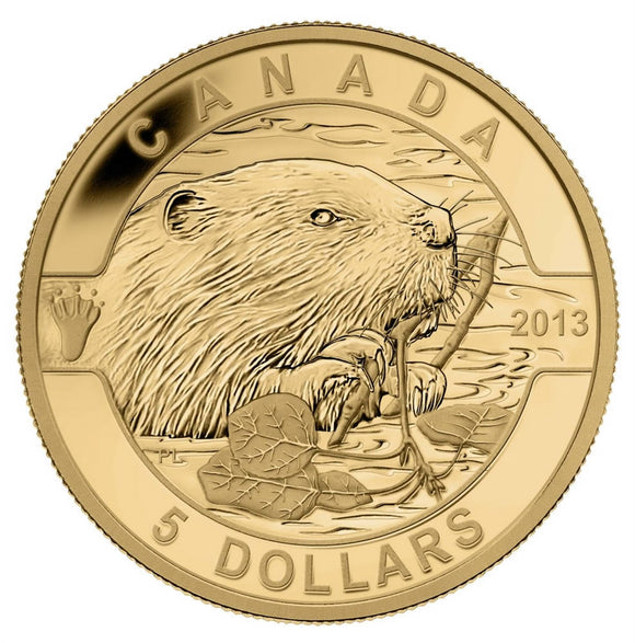 2013 - Canada - 5 Dollars - The Beaver <br> (no sleeve, box and COA)