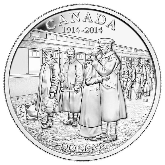 2014 - Canada - $1 - 100th Anniv. Declaration WWI, Brilliant Uncirculated <br> (no sleeve)