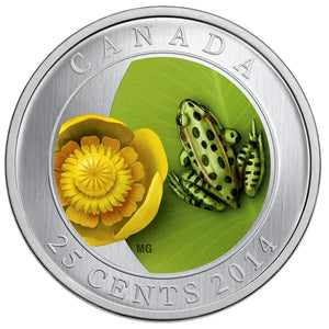 2014 - Canada - 25c - Water-lily and Leopard Frog