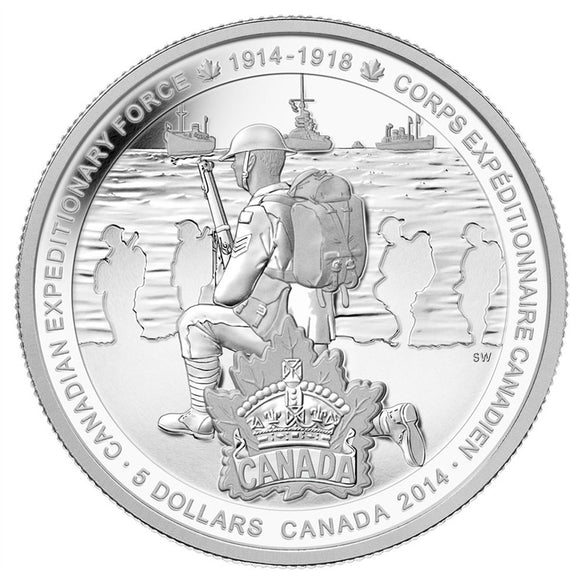 2014 - Canada - $5 - Canadian Expeditionary Force <br> (Writing on COA)