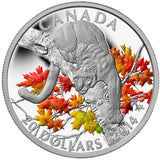 2014 - Canada - $20 - Cougar - Perched On A Maple Tree, Coloured <br> (no sleeve, no COA)